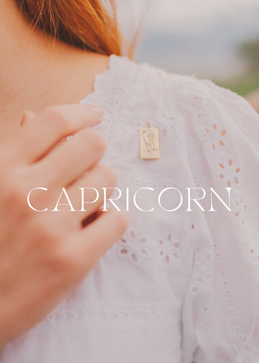 Birth Flower Zodiac Necklace Charm- CAPRICORN