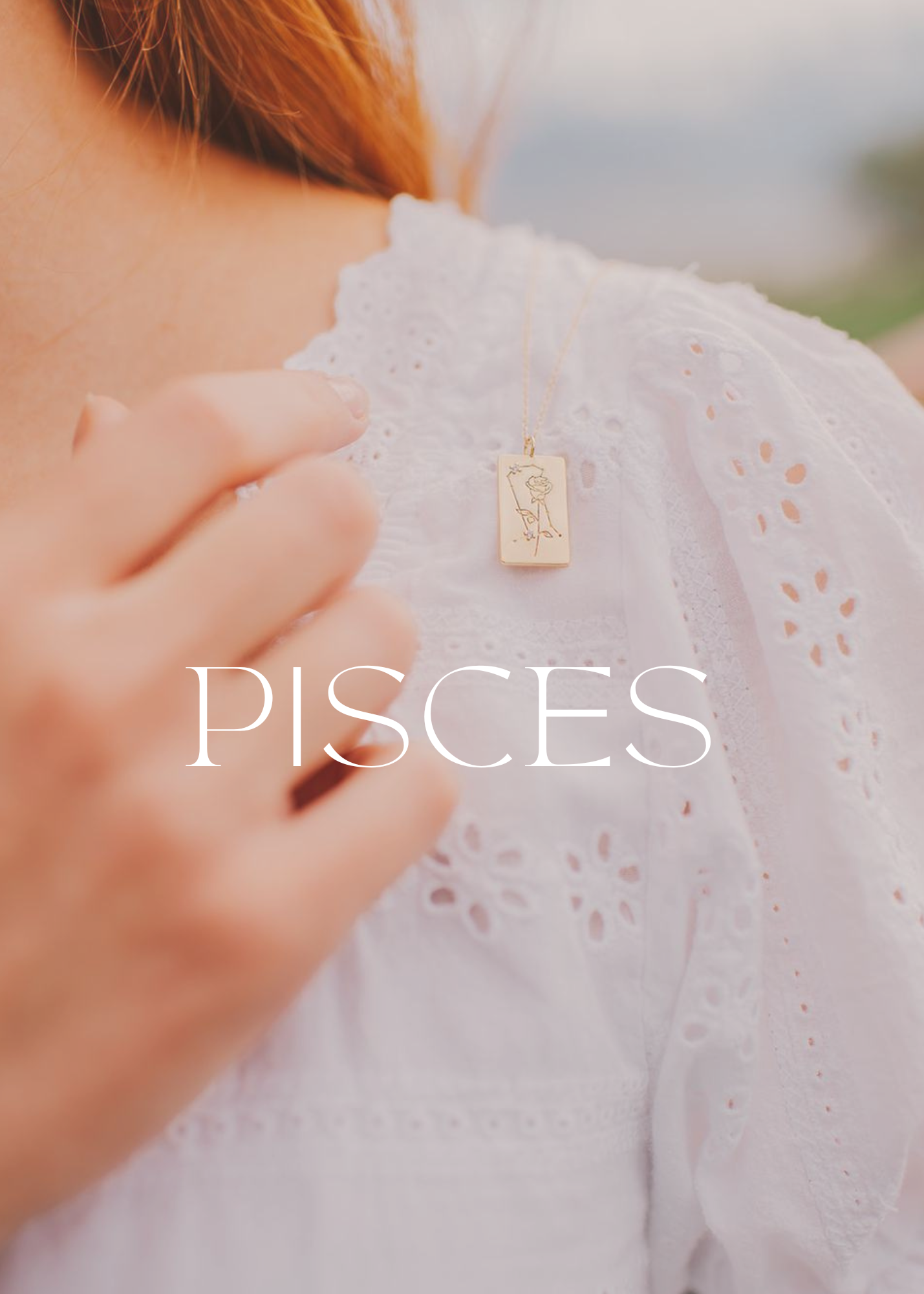 Birth Flower Zodiac Necklace Charm- PISCES