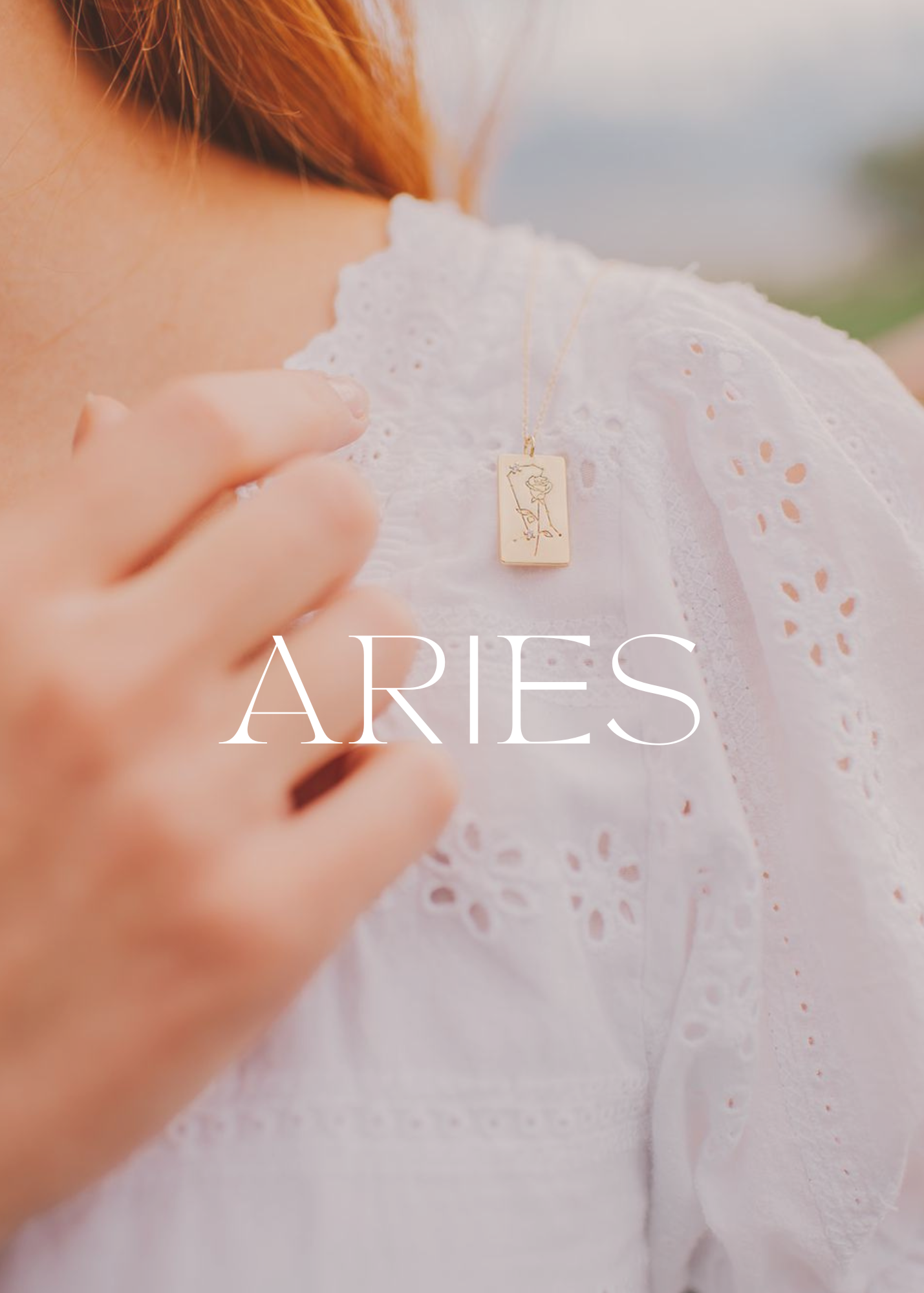 Birth Flower Zodiace Necklace Charm- ARIES