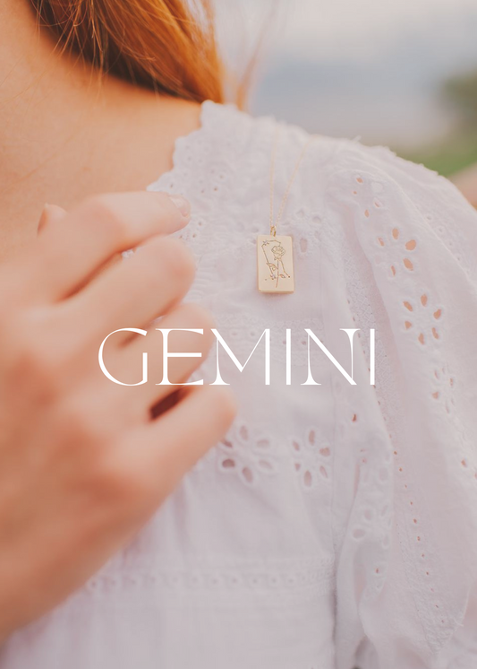 Birth Flower Zodiac Necklace Charm- GEMINI