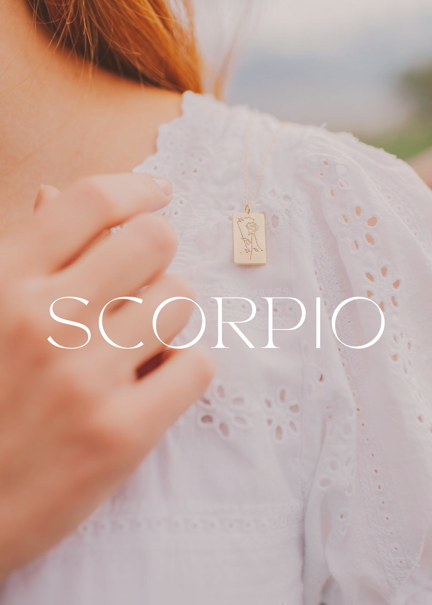 Birth Flower Zodiac Necklace Charm- SCORPIO